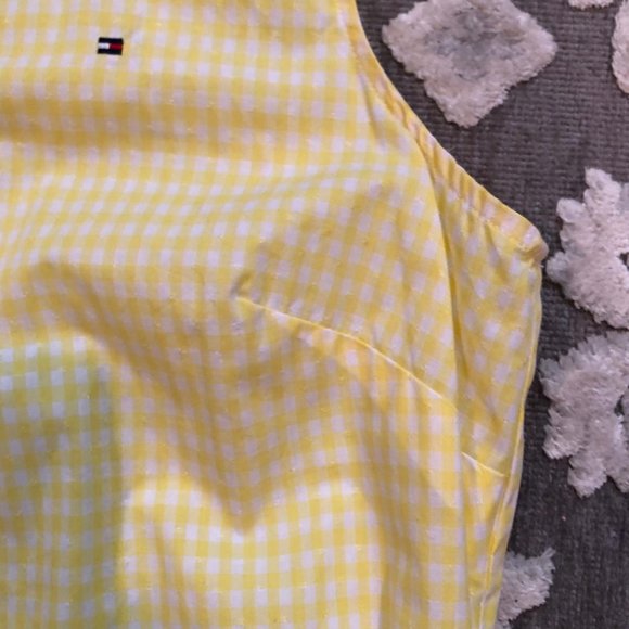 Tommy Hilfiger, Yellow and White Gingham, Sleeveless, Shirt Dress, Size: 8, NWOT - Picture 7 of 13